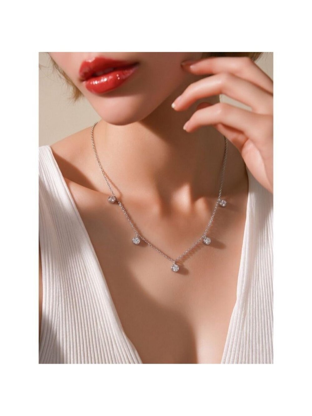 Sterling Silver CZ droplet necklace 18" 🆕PRICE...